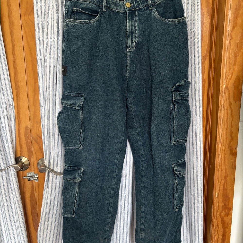 Weed green Men's Blue Cargo Jeans